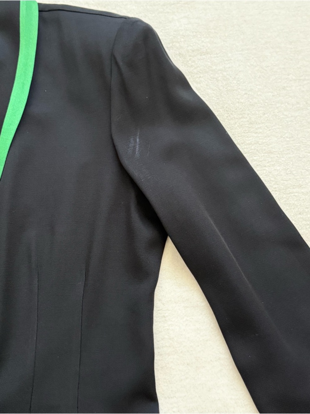Double Breasted Blazer Dress Green Trim Long Sleeve Size 12 Preppy Academia - Picture 10 of 10